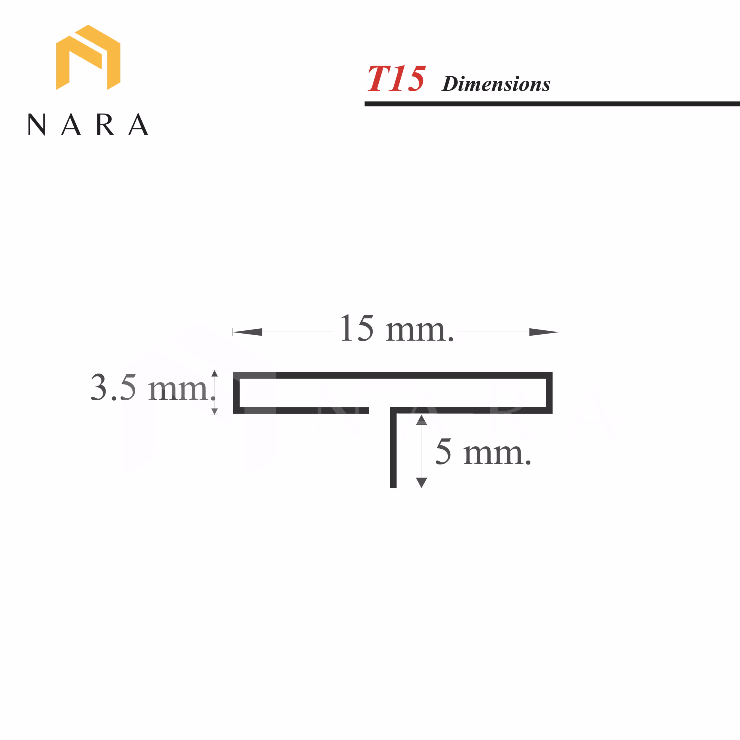คิ้วสแตนเลสตัวที สีโรสโกลด์ 15 มม. - Image 2