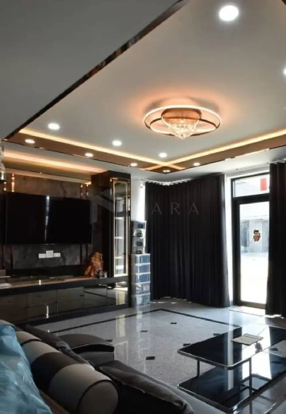 Smooth gold stainless steel corner trim for elegant interior decor accents.