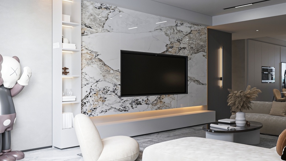 การใช้กรุยเชิงสแตนเลสร่วมกับหินอ่อนในการตกแต่งบ้าน