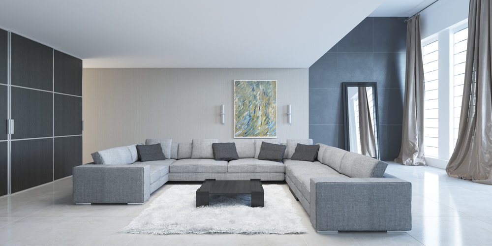 แต่งผนังห้องนั่งเล่นด้วยกรุยเชิงสแตนเลสมินิมอล