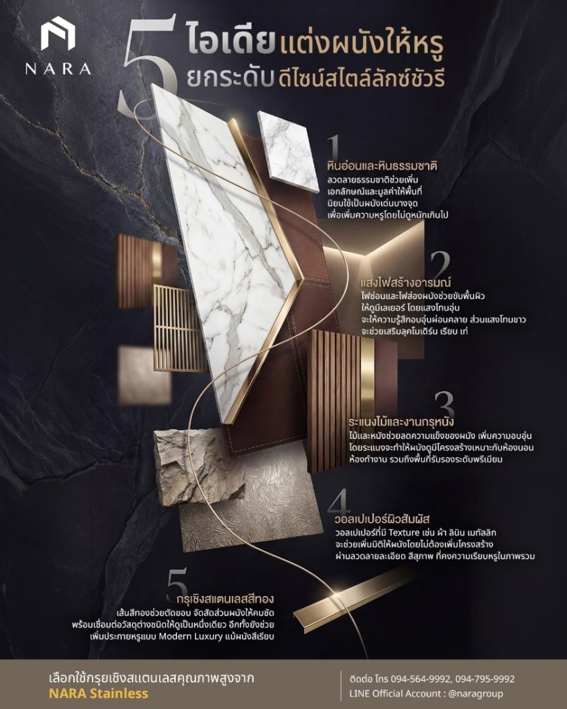 ไอเดียแต่งผนังดีไซน์สไตล์ลักซ์ชัวรี