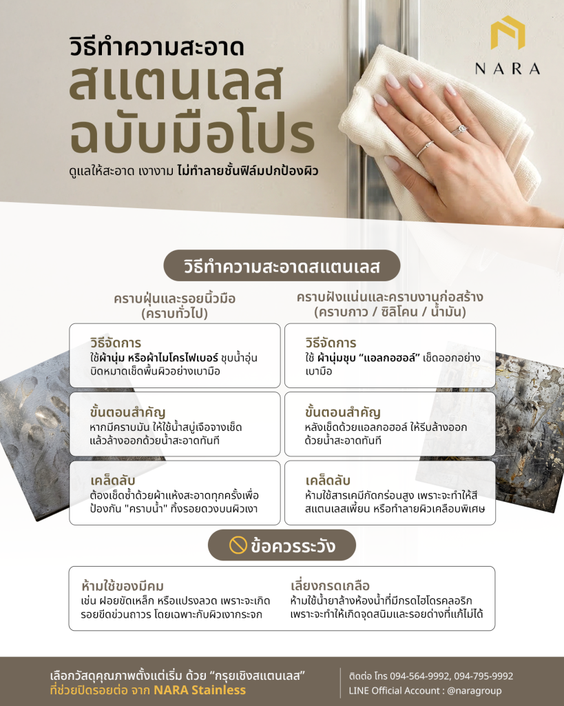 วิธีทำความสะอาดสแตนเลสและข้อควรระวัง
