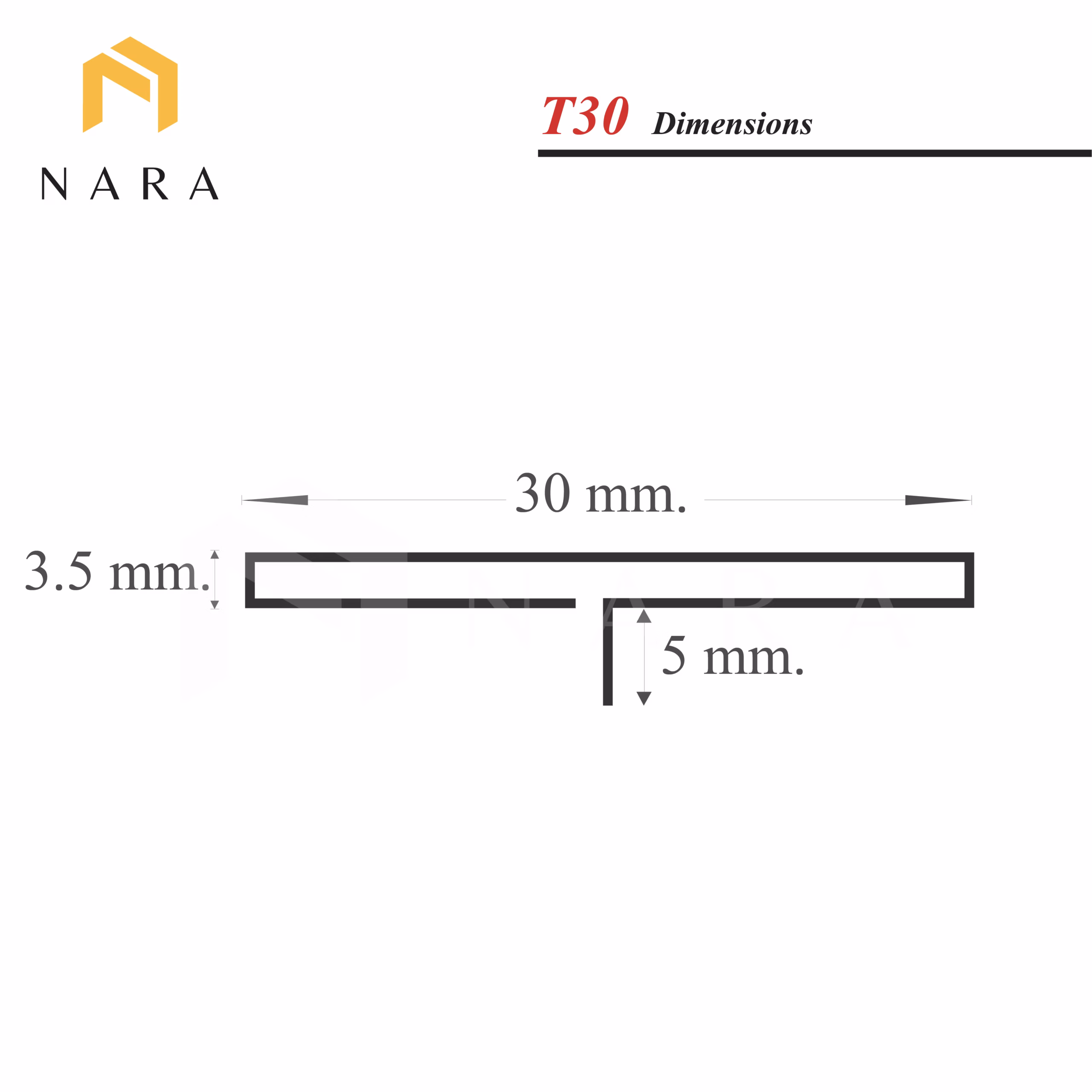 คิ้วสแตนเลสตัวที สีโรสโกลด์ 30 มม. - Image 2